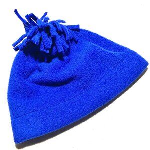 Blue Fleece Cap with Fleece Tassel